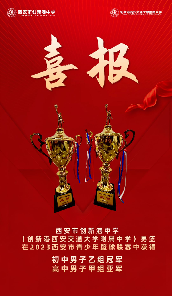 冠军，创新港西安交通大学附属中学男篮！